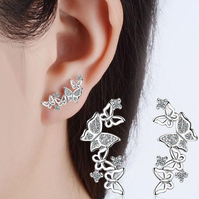   Hot selling small fresh campus style butterfly earrings with the same fashion trend earrings
