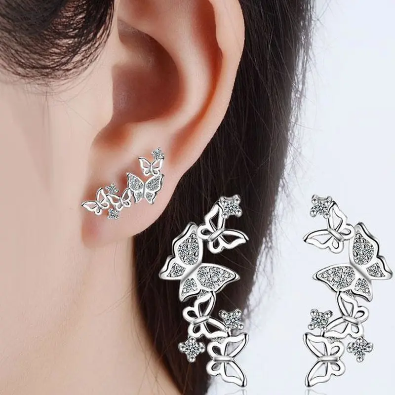   Hot selling small fresh campus style butterfly earrings with the same fashion trend earrings