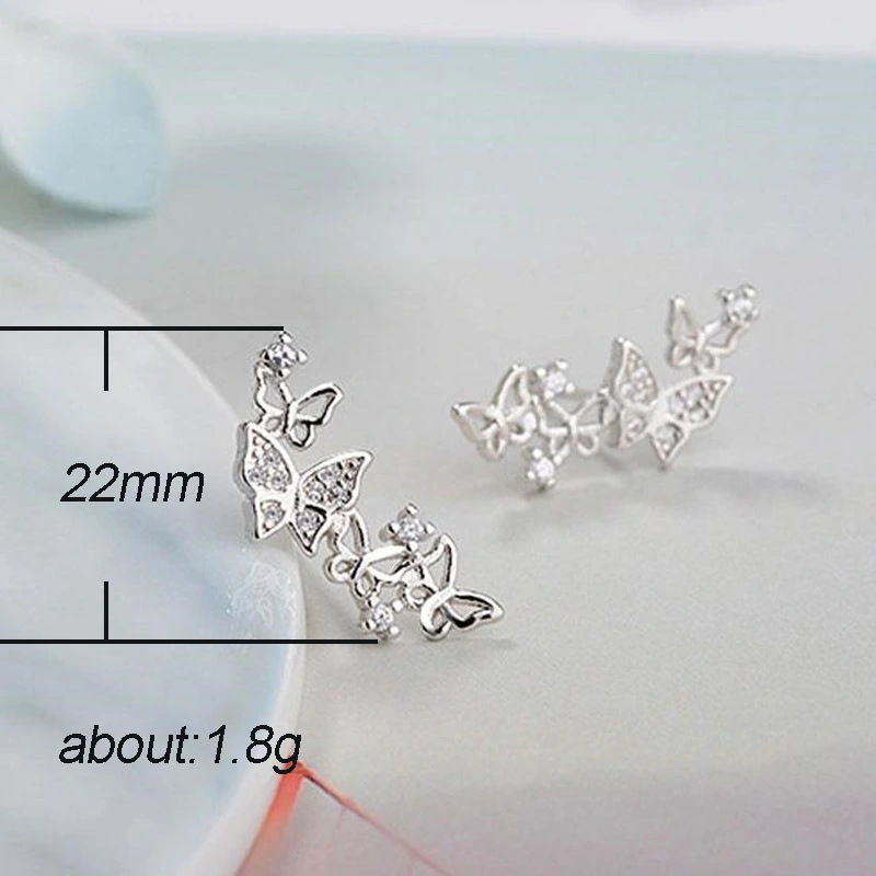  Hot selling small fresh campus style butterfly earrings with the same fashion trend earrings