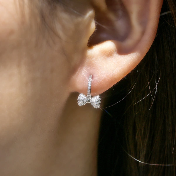  Independent station hot selling new Korean temperament Internet celebrity sweet style long bow earrings earrings accessories