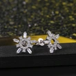  Hot selling new European and American simple and versatile diamond crystal flower earrings trendy girls earrings