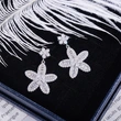   Hot selling new Korean sweet temperament girls full zircon flower earrings earrings high-end jewelry