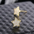   Hot selling new simple internet celebrity girl temperament five-pointed star full diamond earrings trendy jewelry
