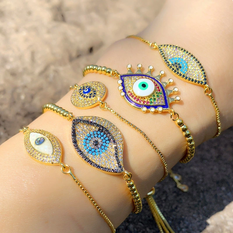 European and American personality oil drop devil eye women's bracelet multiple cold style bracelet blue eye bracelet wholesale brb77