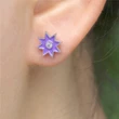  Korea's hot selling new simple temperament six-pointed star copper earrings for women glue star earrings for women