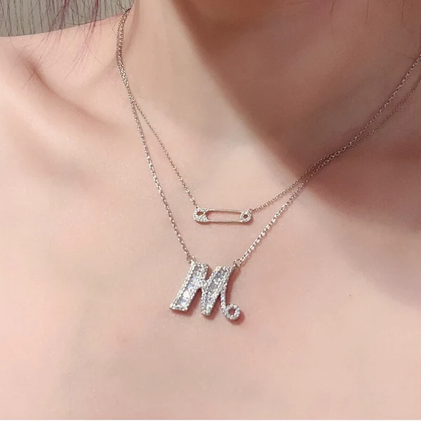 Surname letter pendant 26 English letters AZ adjustable necklace women's same style clavicle chain nkp44