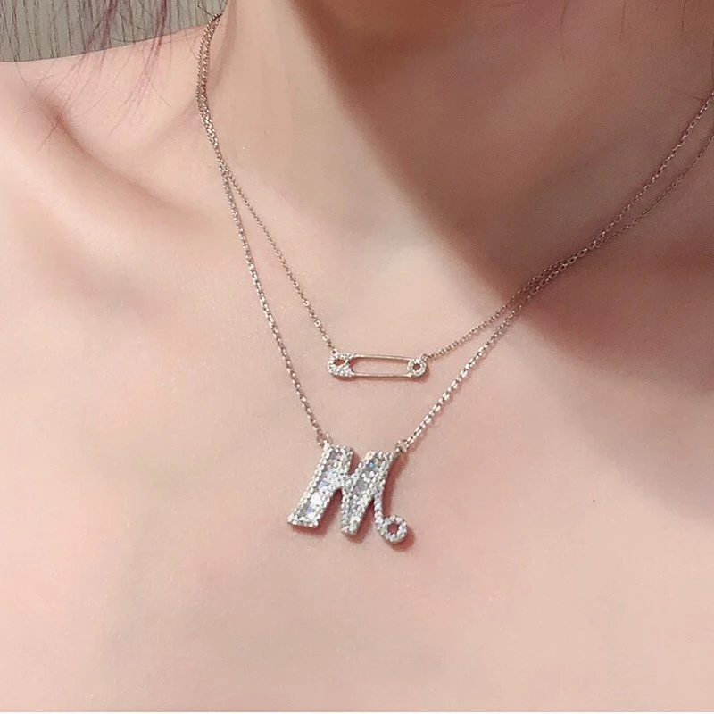Surname letter pendant 26 English letters AZ adjustable necklace women's same style clavicle chain nkp44