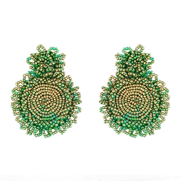 earrings European and American Internet celebrity rice bead earrings retro gold-plated lacquer rice bead earrings hot selling jewelry erp66