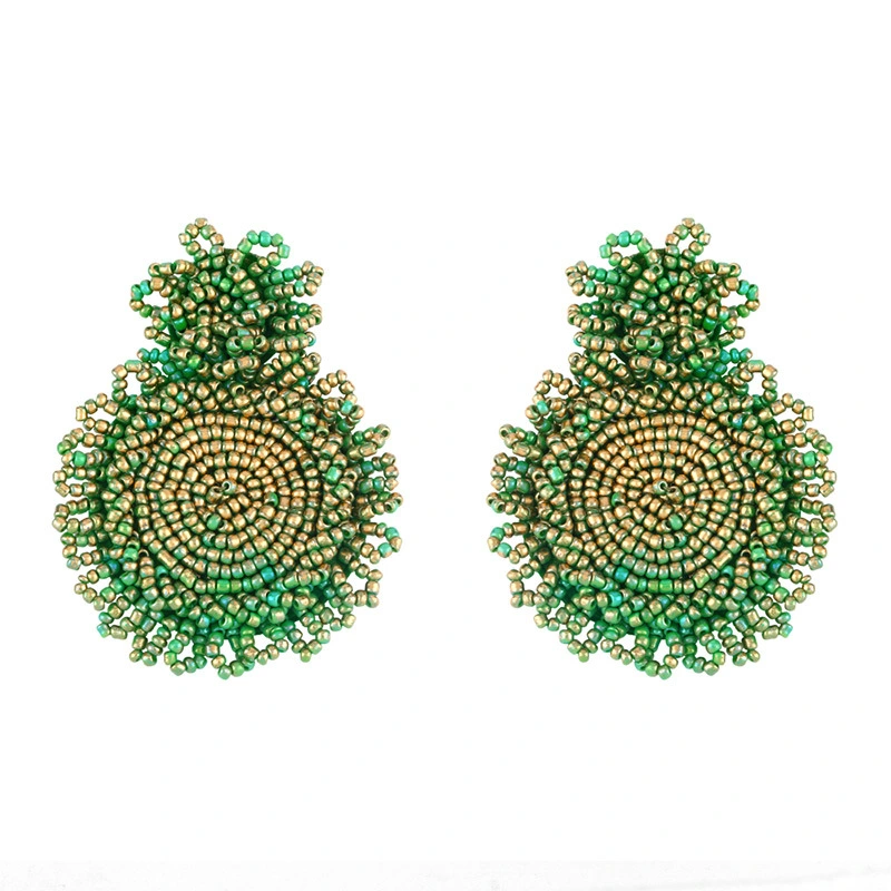 earrings European and American Internet celebrity rice bead earrings retro gold-plated lacquer rice bead earrings hot selling jewelry erp66