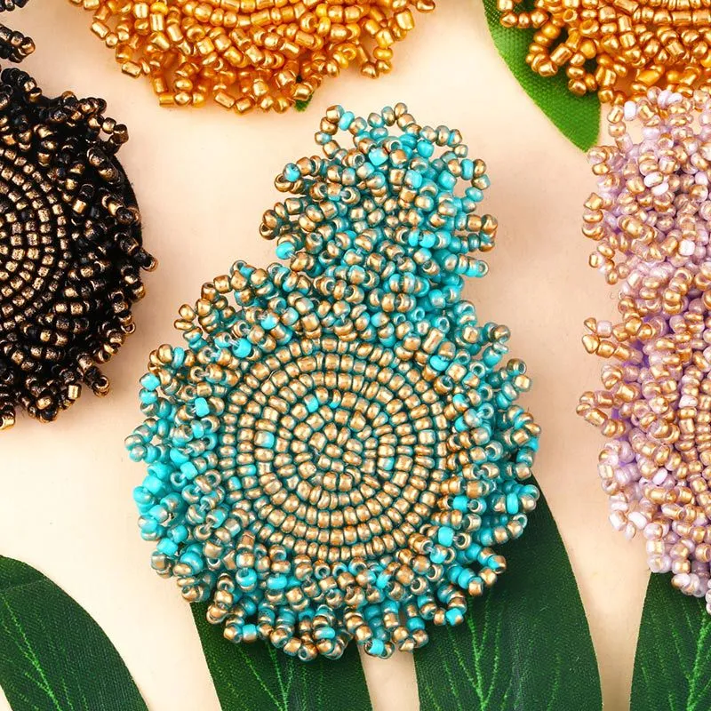 earrings European and American Internet celebrity rice bead earrings retro gold-plated lacquer rice bead earrings hot selling jewelry erp66