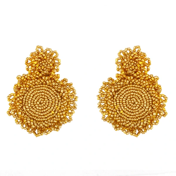 earrings European and American Internet celebrity rice bead earrings retro gold-plated lacquer rice bead earrings hot selling jewelry erp66