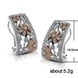   Hot selling fashion color separation hollow flower zircon ladies earrings classic flower earrings for women