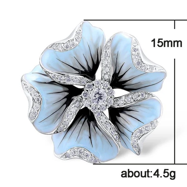 European and American hot-selling fashion creative colorful epoxy zircon flower and leaf earrings for women