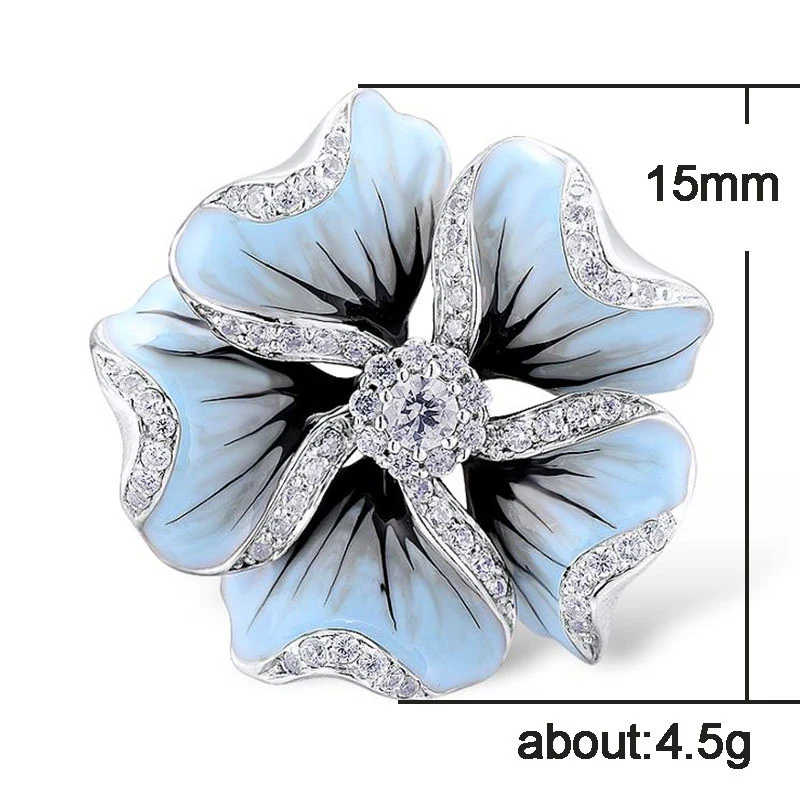 European and American hot-selling fashion creative colorful epoxy zircon flower and leaf earrings for women