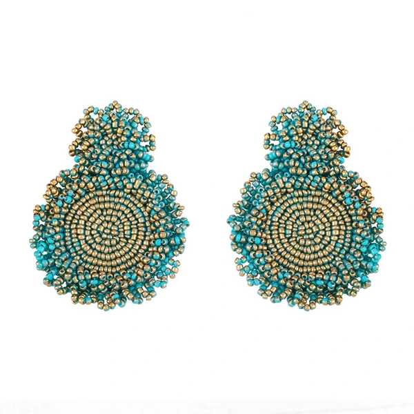 earrings European and American Internet celebrity rice bead earrings retro gold-plated lacquer rice bead earrings hot selling jewelry erp66