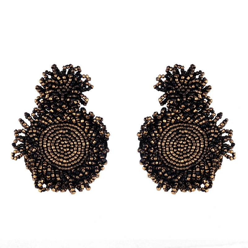 earrings European and American Internet celebrity rice bead earrings retro gold-plated lacquer rice bead earrings hot selling jewelry erp66