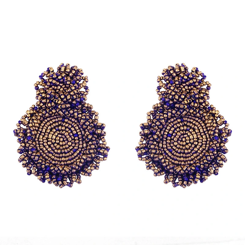 earrings European and American Internet celebrity rice bead earrings retro gold-plated lacquer rice bead earrings hot selling jewelry erp66