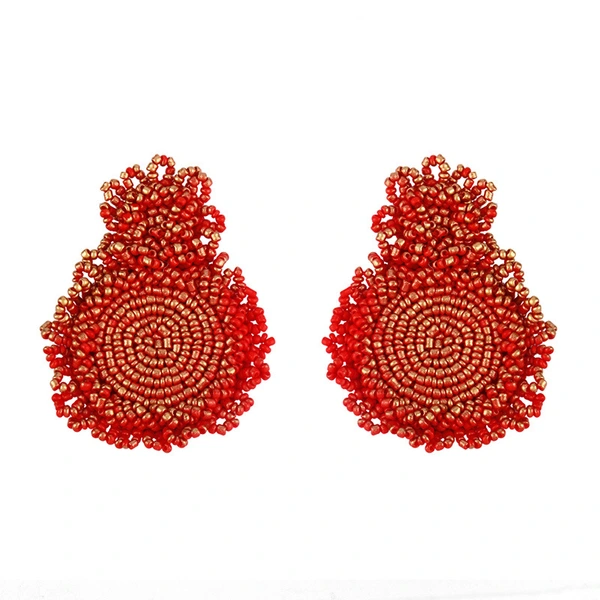 earrings European and American Internet celebrity rice bead earrings retro gold-plated lacquer rice bead earrings hot selling jewelry erp66