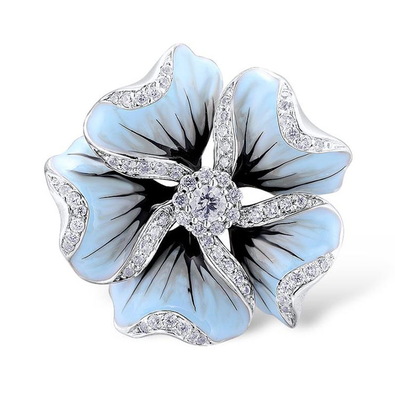 European and American hot-selling fashion creative colorful epoxy zircon flower and leaf earrings for women