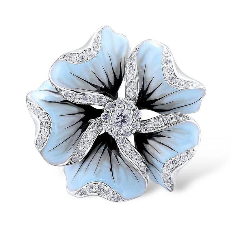 European and American hot-selling fashion creative colorful epoxy zircon flower and leaf earrings for women