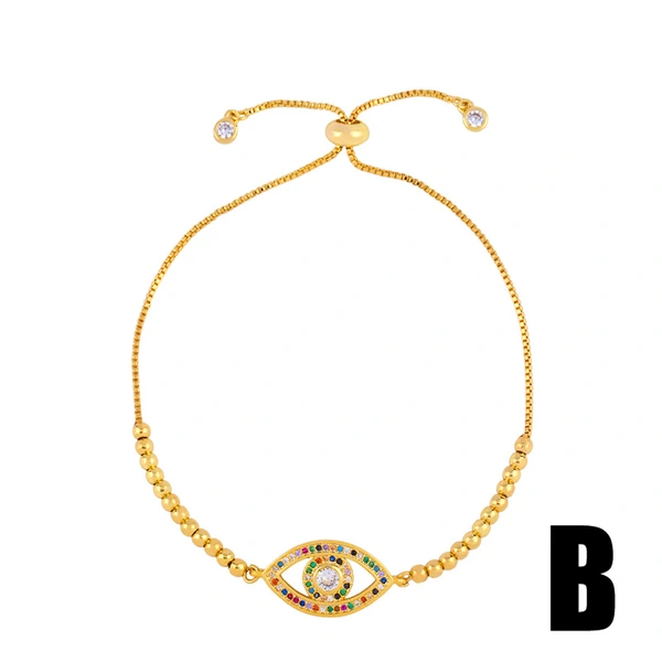 bracelets 2023 new accessories micro inlaid colored zircon devil eye bracelet wholesale brb88