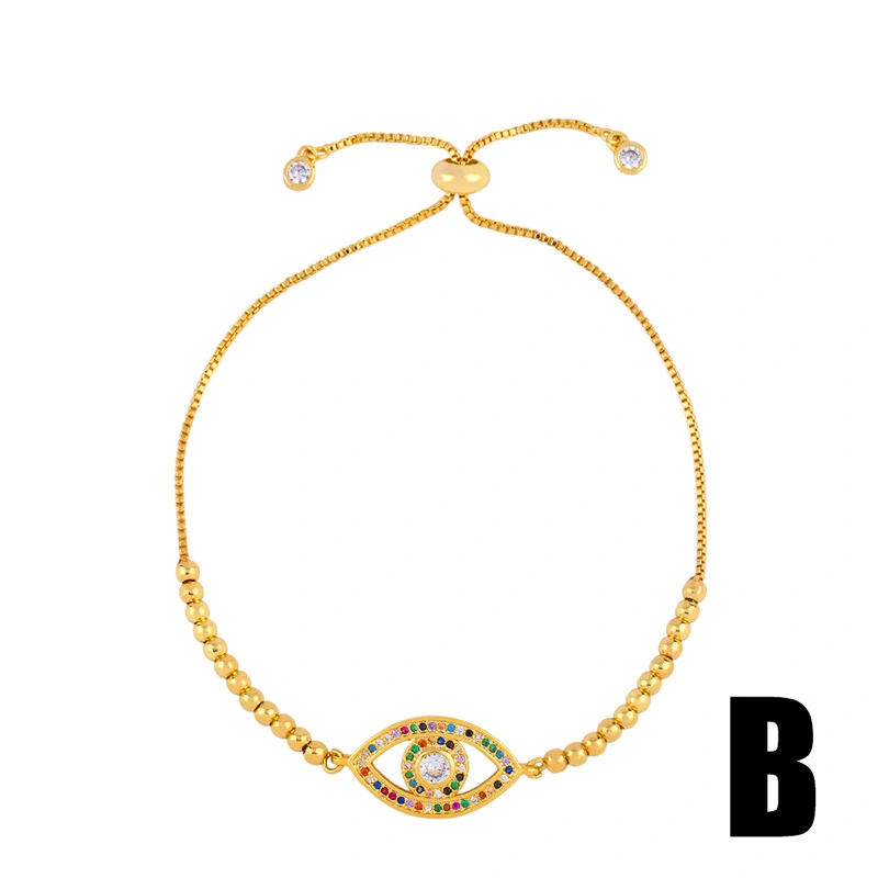 bracelets 2023 new accessories micro inlaid colored zircon devil eye bracelet wholesale brb88