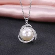 European and American hot selling new fashion simple artificial pearl flower necklace women's zircon jewelry spot