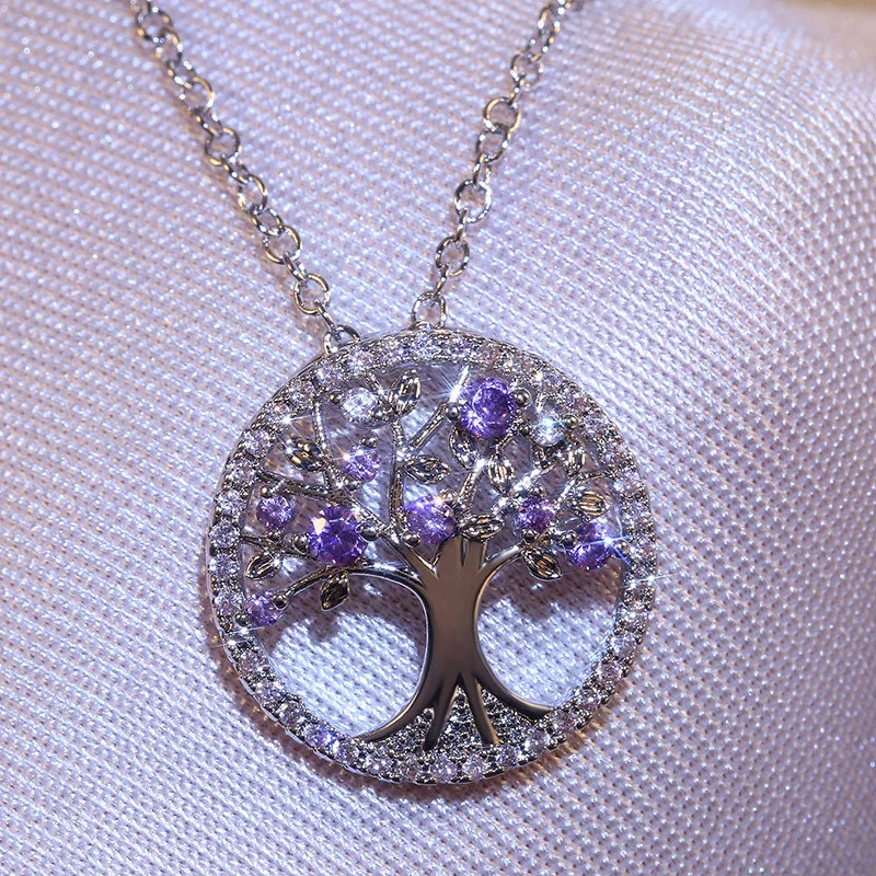 Hot selling fashion tree of life necklace for women, natural style creative pendant jewelry