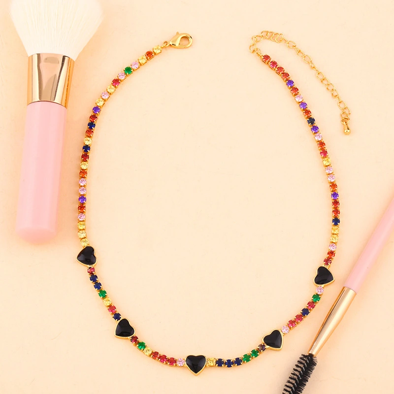 New accessories choker love necklace full of diamonds simple net red clavicle necklace necklace trend nkp96