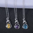 Hot selling new geometric claw-set zirconium diamond gemstone necklace for women personalized couple pendant jewelry