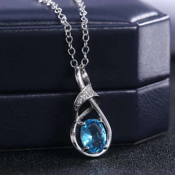 Hot selling new geometric claw-set zirconium diamond gemstone necklace for women personalized couple pendant jewelry