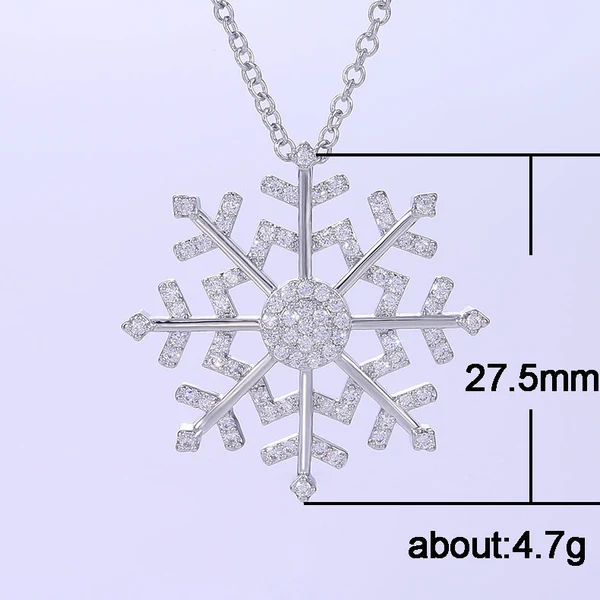  Snowflake zircon necklace for women Korean style exquisite versatile sweater chain Internet celebrity style 