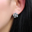 European and American hot-selling fashion creative colorful epoxy zircon flower and leaf earrings for women