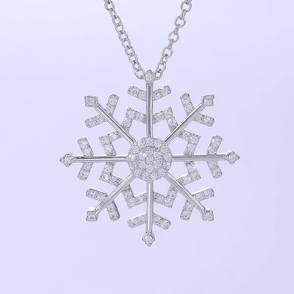  Snowflake zircon necklace for women Korean style exquisite versatile sweater chain Internet celebrity style 