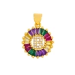 26 English alphabet necklace colored zircon letter round pendant for men and women wholesale nkp34