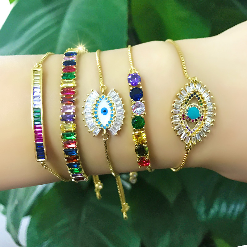 Hot selling bracelet women rainbow shell bracelet adjustable color crystal bracelet brb61