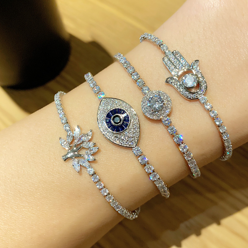 European and American retro bracelet eye tree of life adjustable zircon bracelet brb97