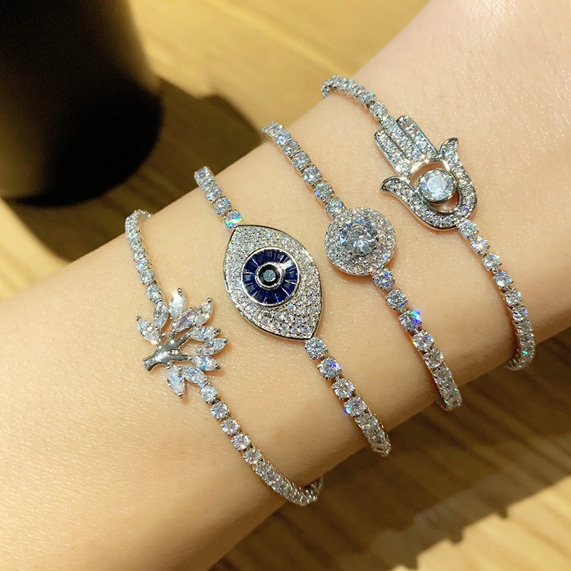 European and American retro bracelet eye tree of life adjustable zircon bracelet brb97