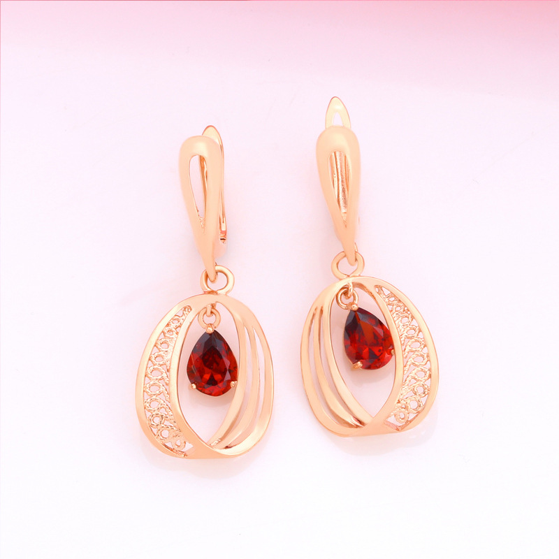 Clearance European and American jewelry rose gold fashion shining ring circle earrings temperament earrings female erq01