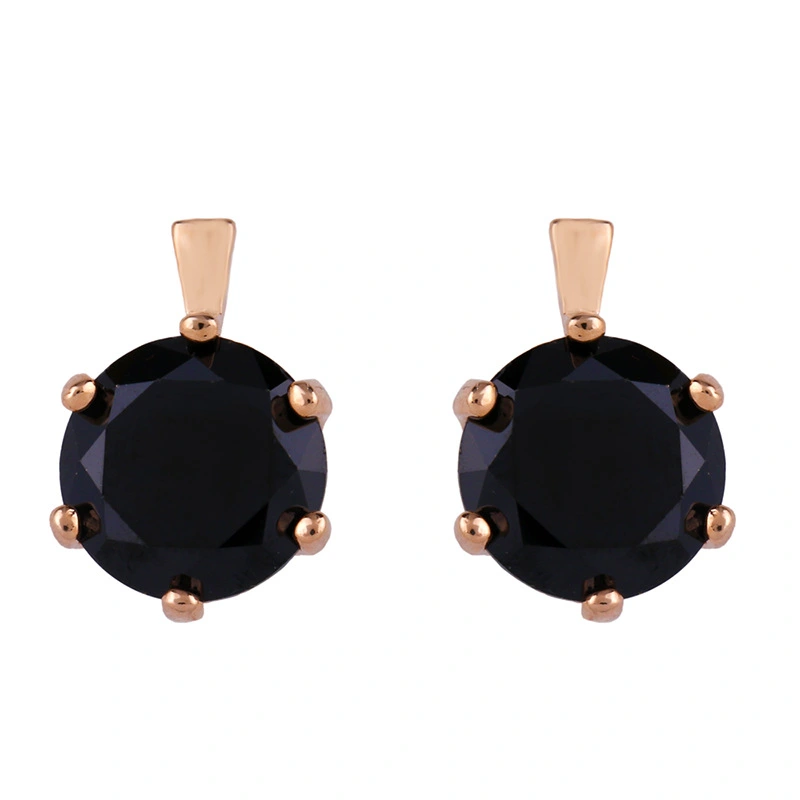 Zircon earrings European and American exaggerated Internet celebrity earrings inlaid with diamonds, rhinestones, rose gold geometric round earrings err43