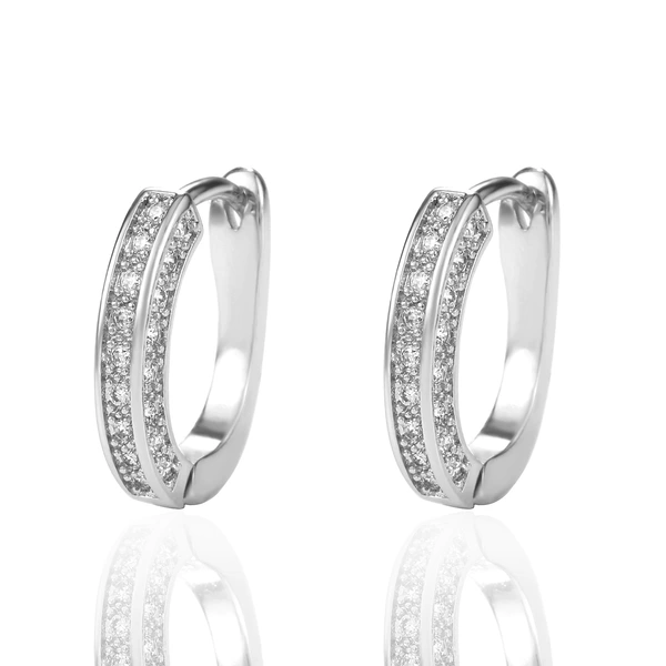 Hot selling U-shaped geometric zircon earrings with European and American super sparkle and full diamond earrings for women