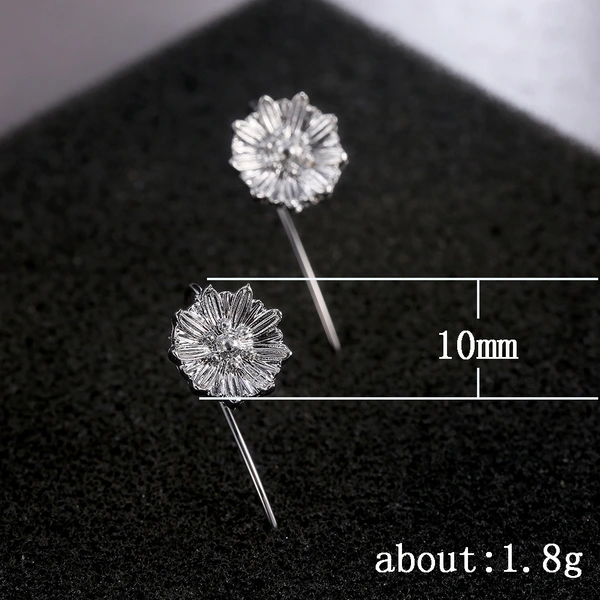   Hot-selling single-line earrings, sunflower earrings, European and American fashion earrings, creative long flower earrings