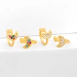 Clearance sale European and American star moon ear clip micro inlaid colored zircon ear clip C-shaped earrings ers49 fashionable and versatile
