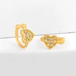 Clearance earrings European and American heart-shaped love earrings ear clips no ear holes inlaid diamond peach heart ear bone clips female ers50
