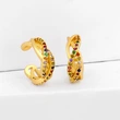 Original design earrings with micro-inlaid colored zircon mouth ear clips for non-pierced ears ear bone clips wholesale ers51