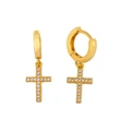 European and American classic retro cross earrings hip hop full diamond zircon cross earrings temperament all-match ers58