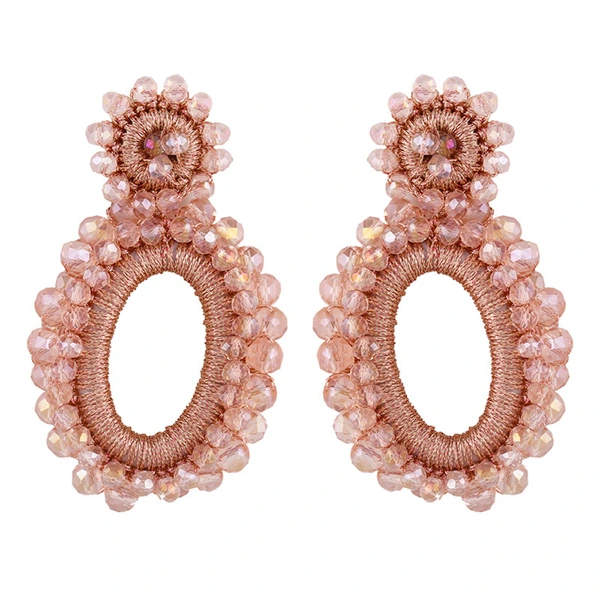 2023 new jewelry earrings European and American rice bead earrings Bohemian rice bead earrings female erq14