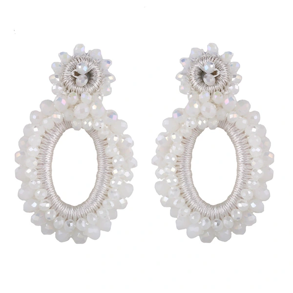 2023 new jewelry earrings European and American rice bead earrings Bohemian rice bead earrings female erq14