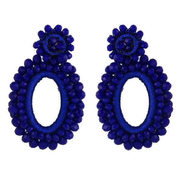 2023 new jewelry earrings European and American rice bead earrings Bohemian rice bead earrings female erq14