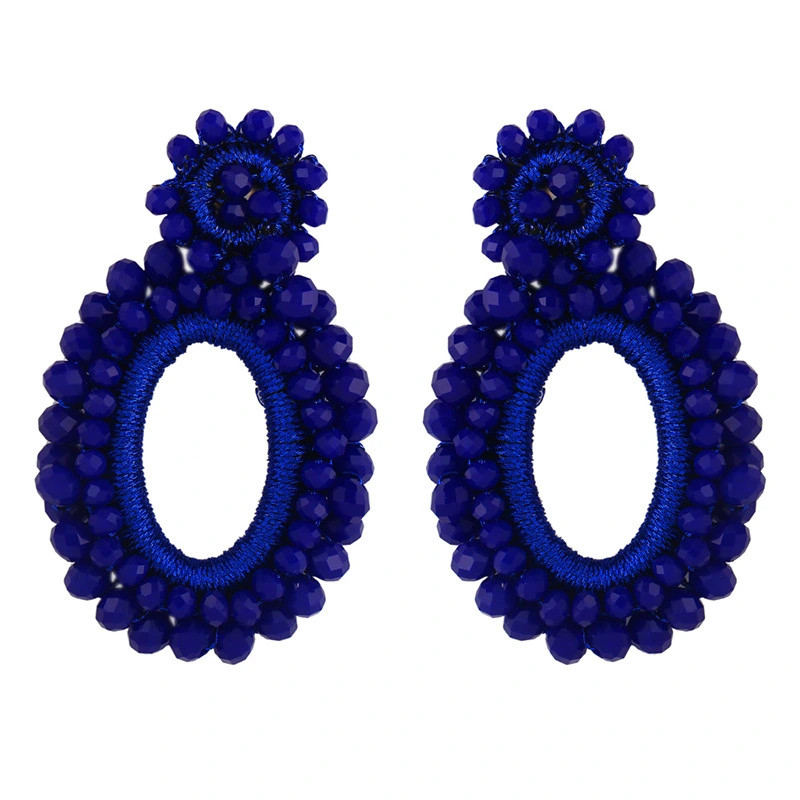 2023 new jewelry earrings European and American rice bead earrings Bohemian rice bead earrings female erq14